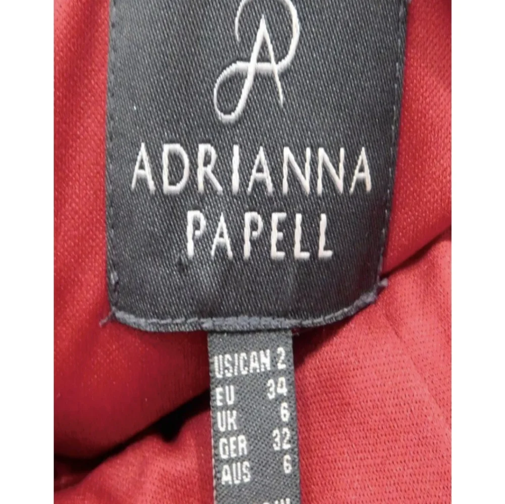 Adrianna Papell Rose Red Lace Illusion Party Dress XS - Picture 9 of 13